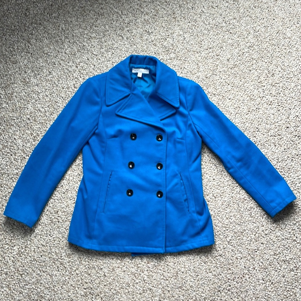 New York & Company Pea Coat (Blue, Women’s Medium)